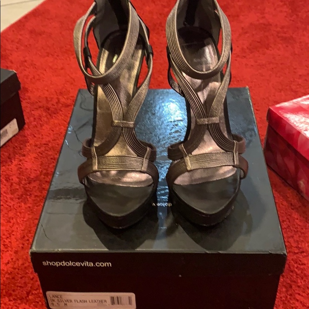 Dolce vita black and silver sandals